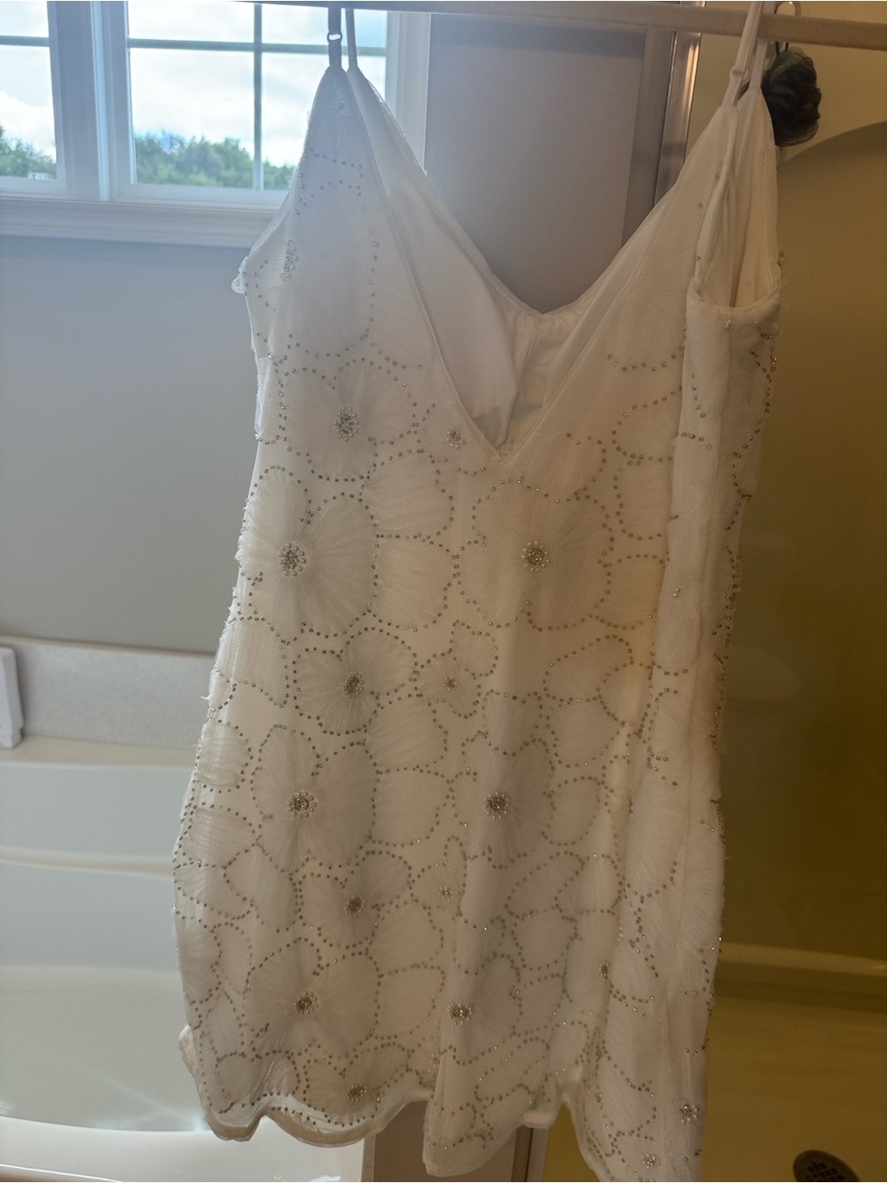 Abercrombie & Fitch White Beaded Floral Slip Dress - Women - Picture 3 of 5